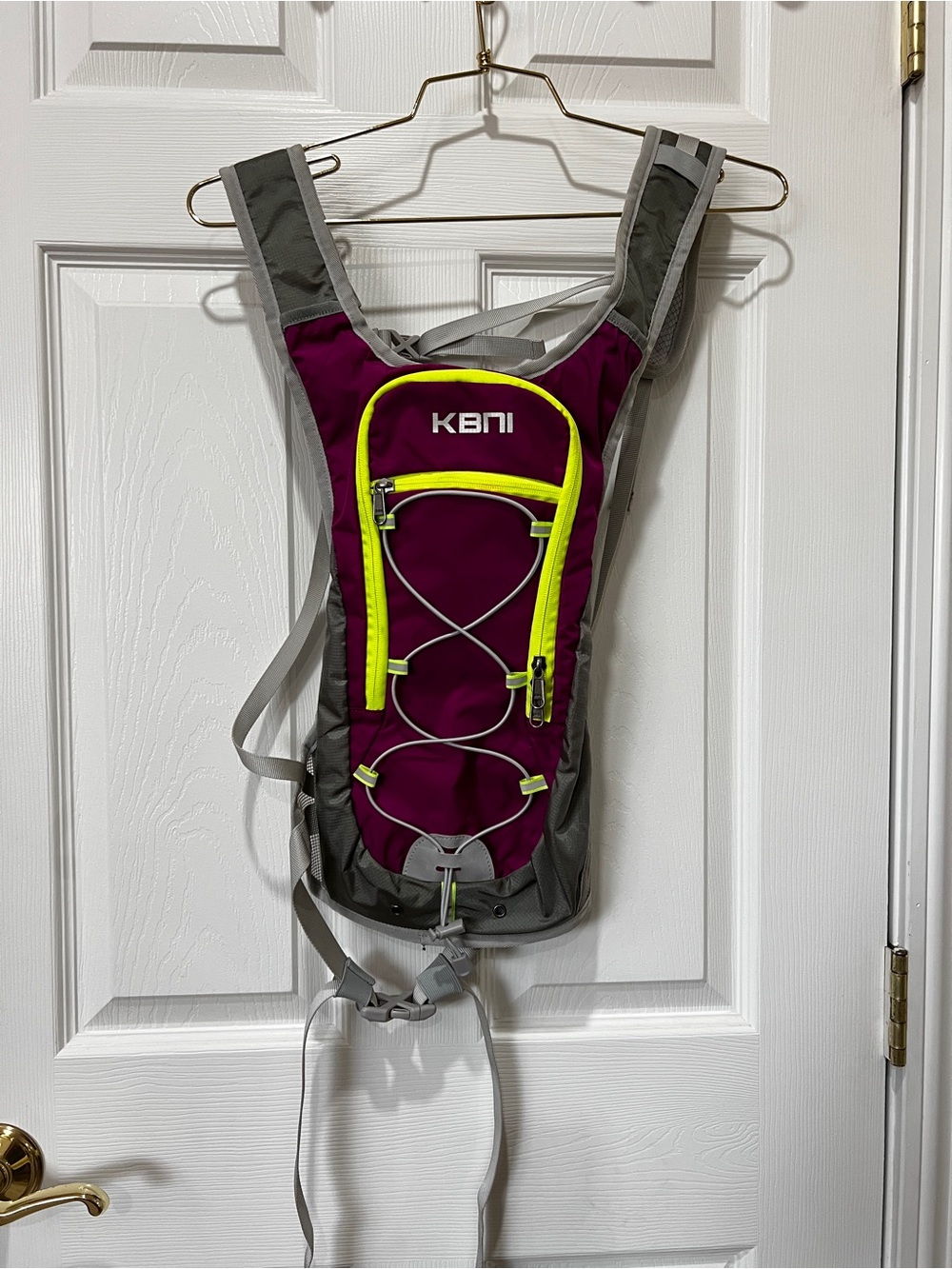 KBNI Hydration Backpack Burgundy/Gray Hiking Trail Fishing Camping